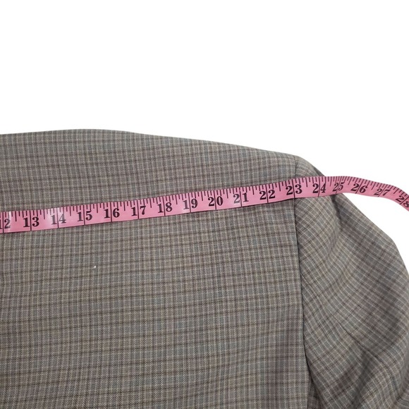 NWT Jean Paul Germain Sport Blazer Men Tan Blue 56R Plaid Lined Tweed Two Button - Picture 11 of 15